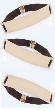 Curea cu elastic maro si placa aurie