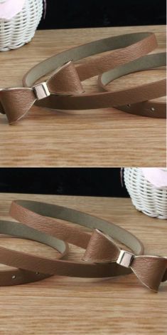 Curea maro cu funda - subtire 
