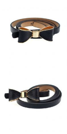 Curea neagra cu funda - subtire