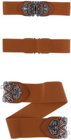 Curea maro-caramel, catarama argintie antique (3b)