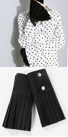 Mansete negre(plisate) pentru camasi/pulovere