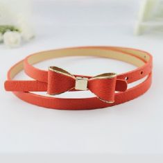 Curea portocalie cu funda - subtire